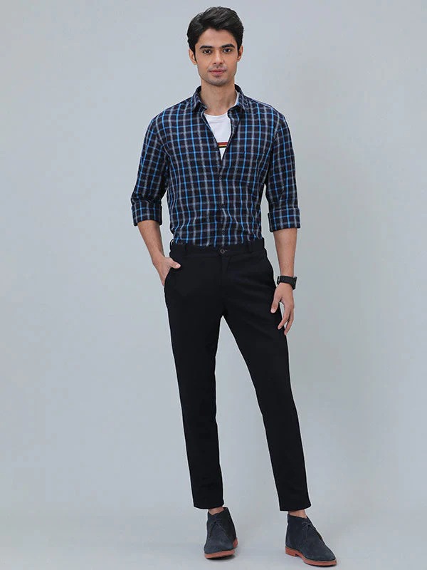 Indian Terrain Men Dark Blue Shirt